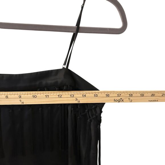 CAMI NYC 100% Silk Black Camisole Tank with Tassels Size S - Picture 4 of 8